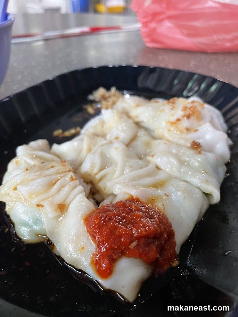 Chee Cheong Fun with Chili Paste