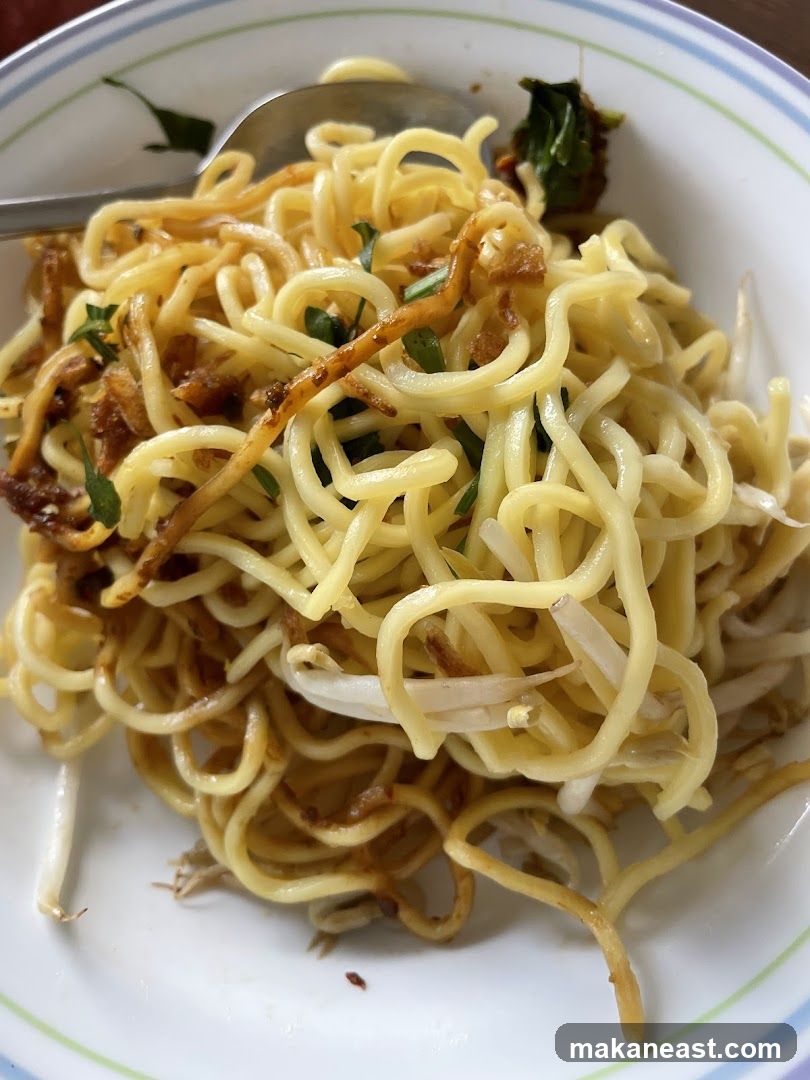 Noodles with Sprouts and Fried Onions
