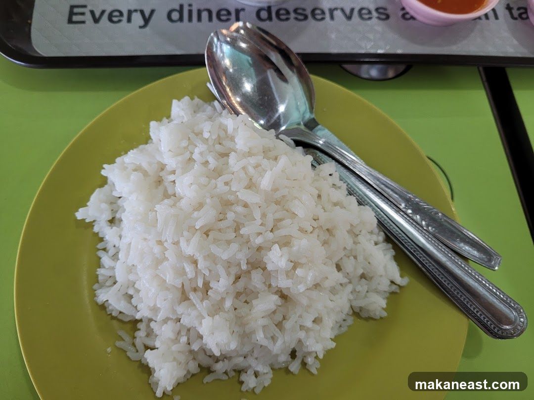 Steamed Rice with Utensils