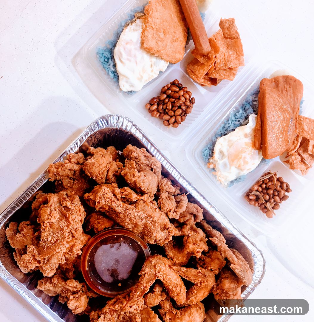 Fried Chicken and Nasi Lemak
