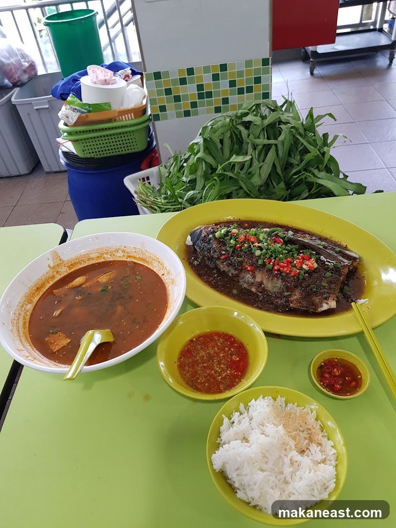 Steamed Fish with Rice and Soup