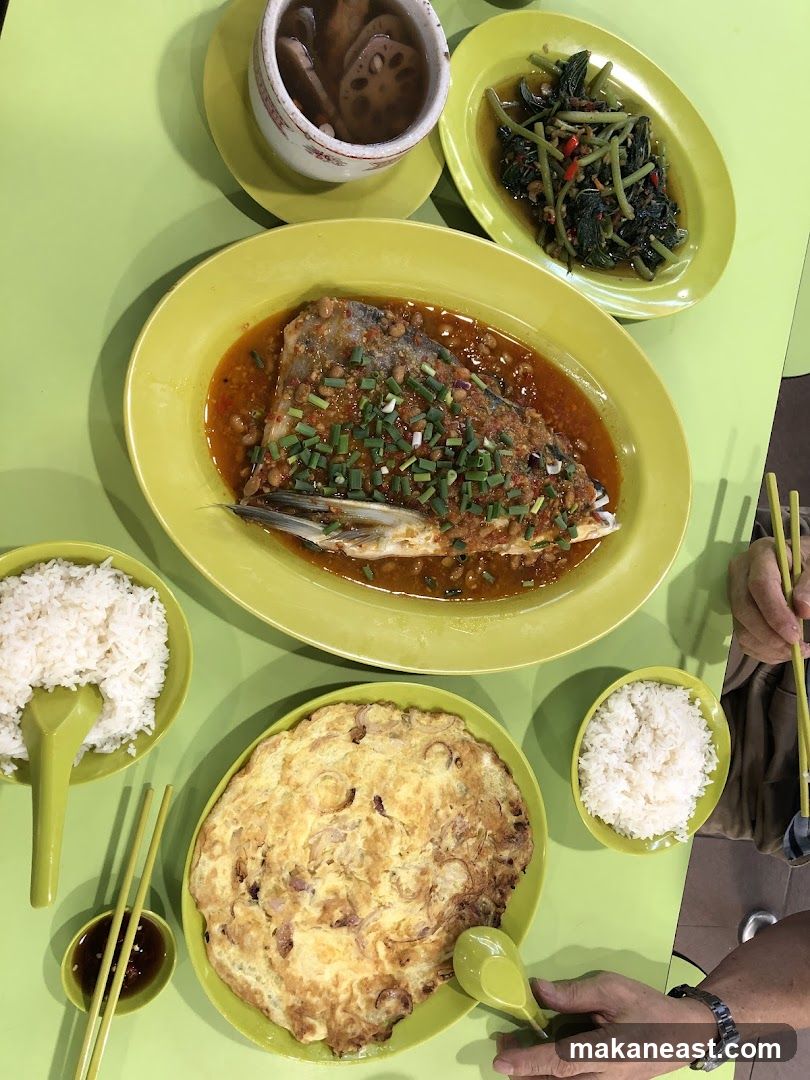 Dishes of food on a table