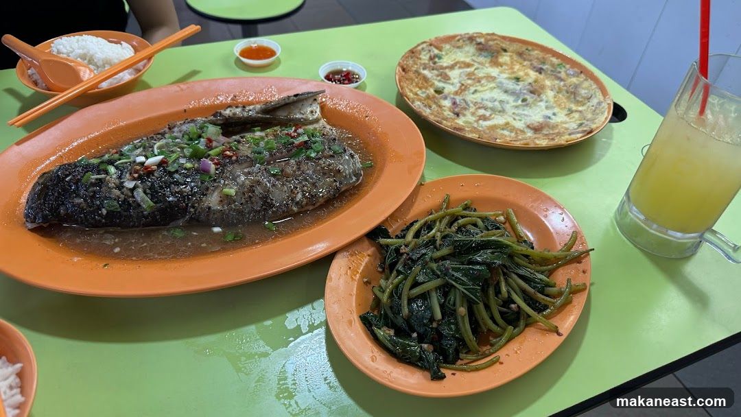 Seafood Meal with Rice and Drink