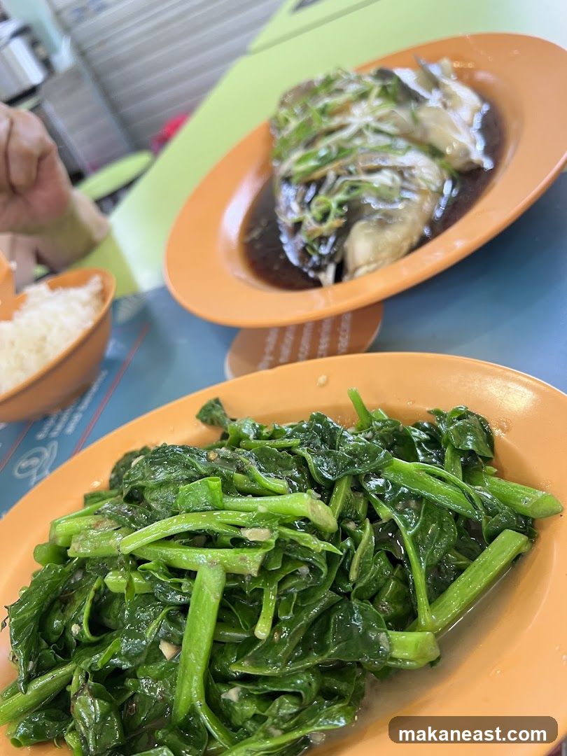 Steamed Fish and Stir-fried Greens