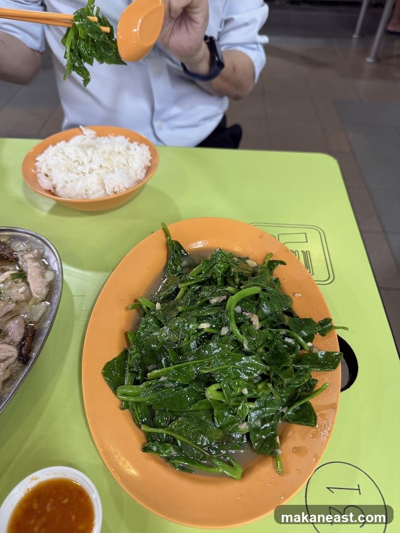 Stir-fried Greens with Rice