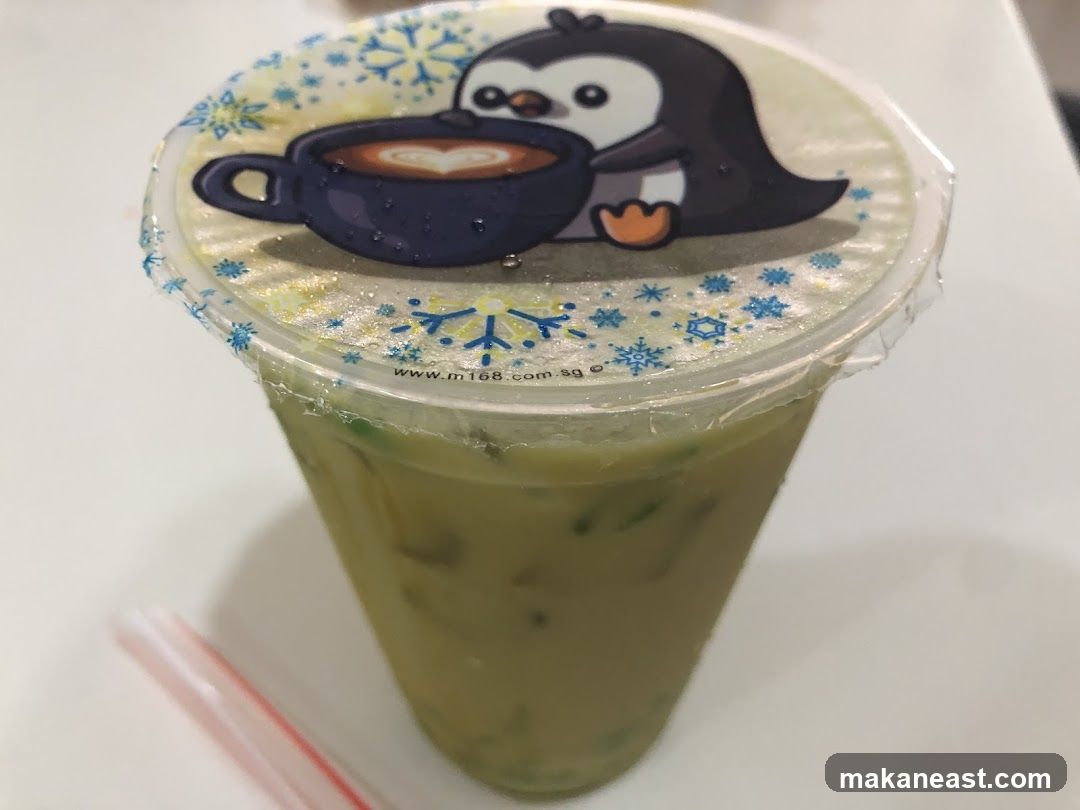 Iced Matcha Drink with Penguin Lid