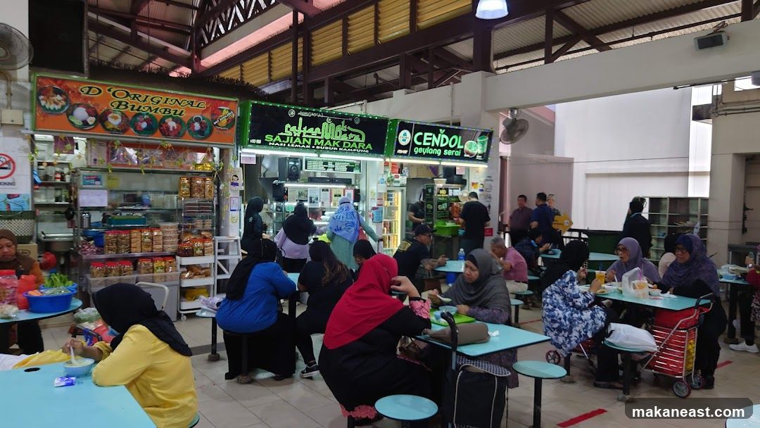 Busy Food Court with Multiple Stalls