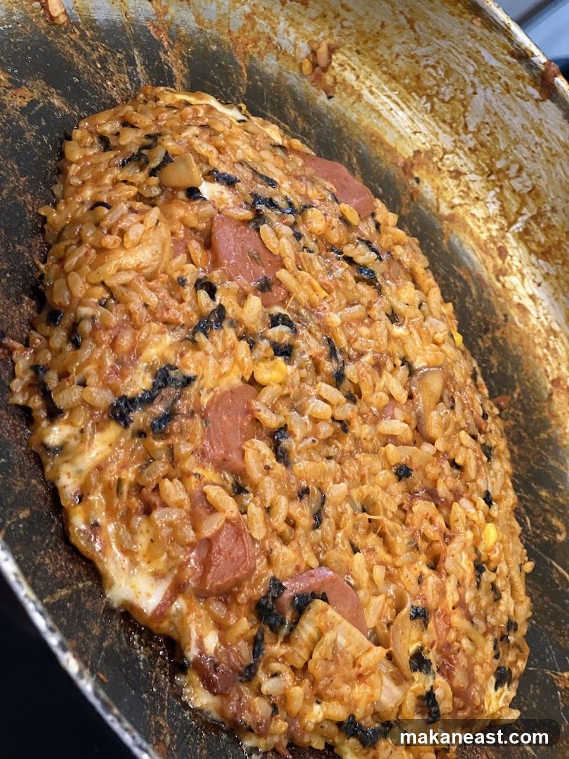 Kimchi Fried Rice with Sausage