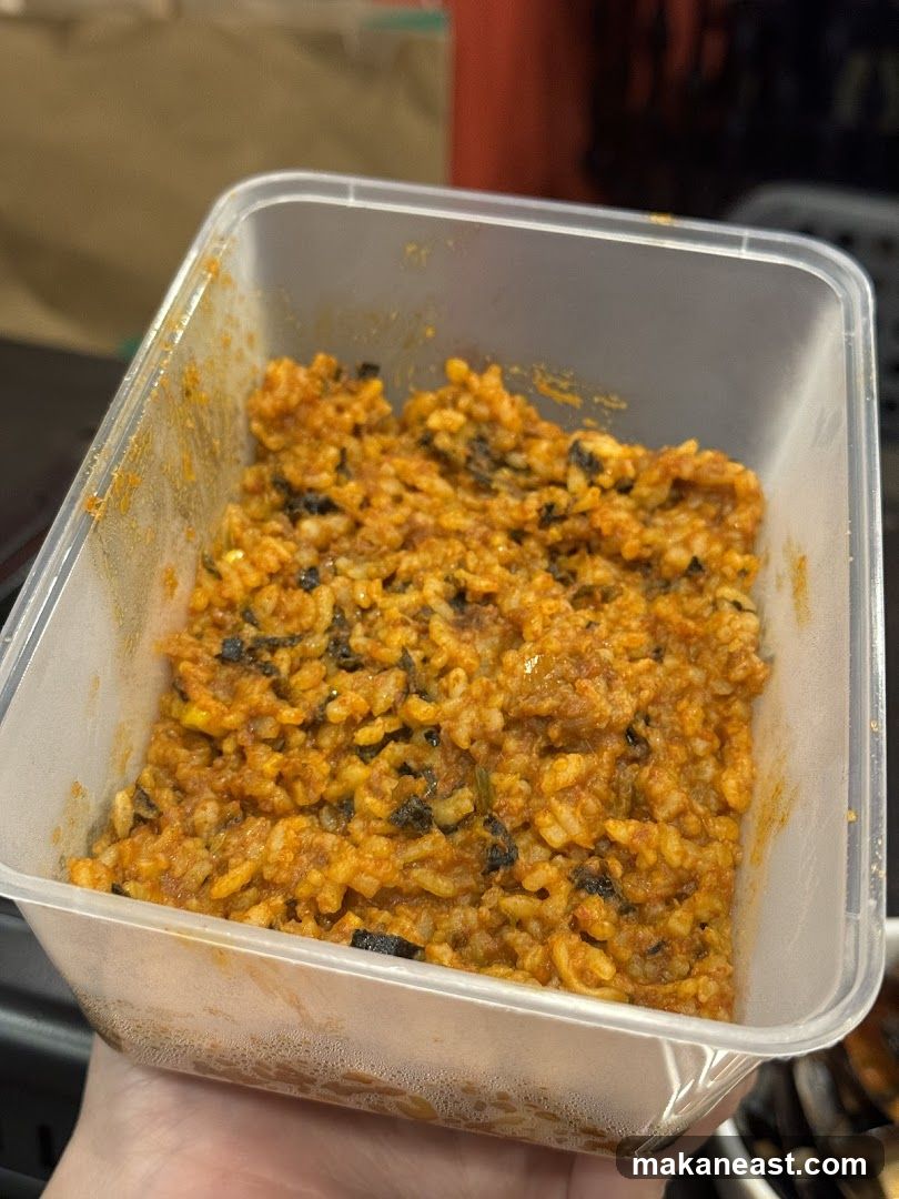Spicy Fried Rice in Takeout Container