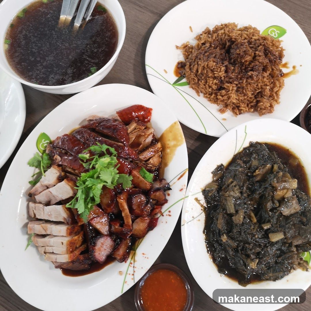Assorted Roasted Meats with Rice and Soup