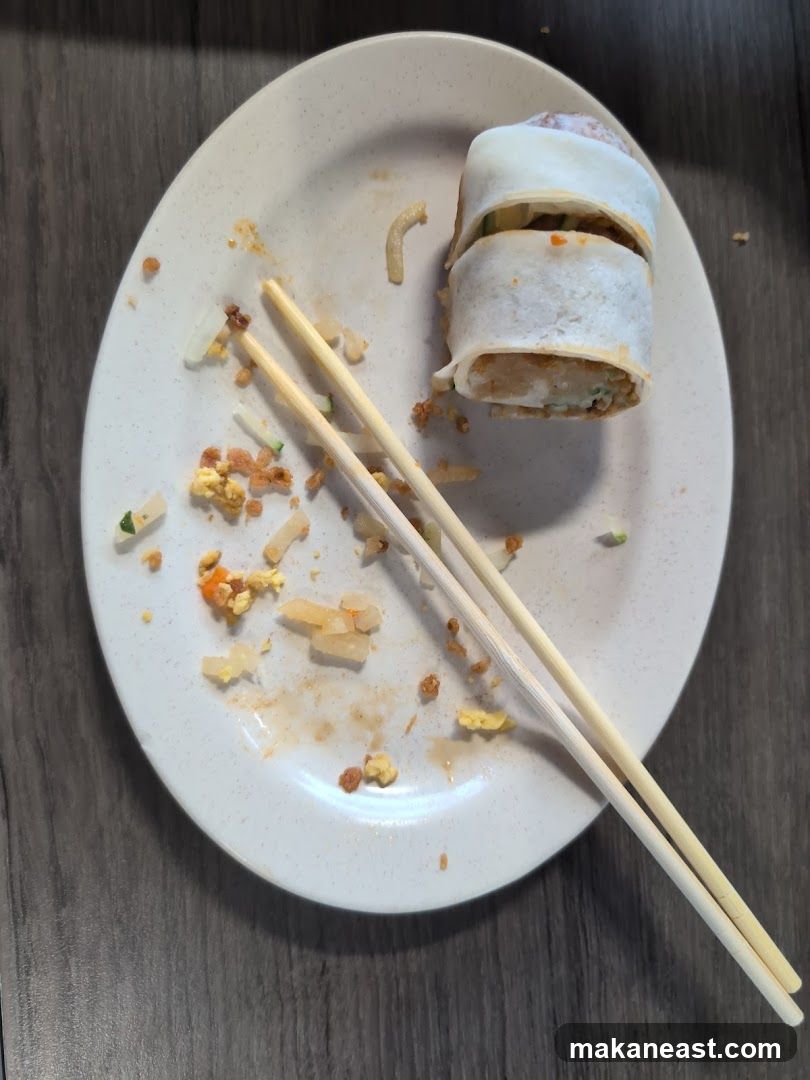 Leftover Spring Roll and Chopsticks