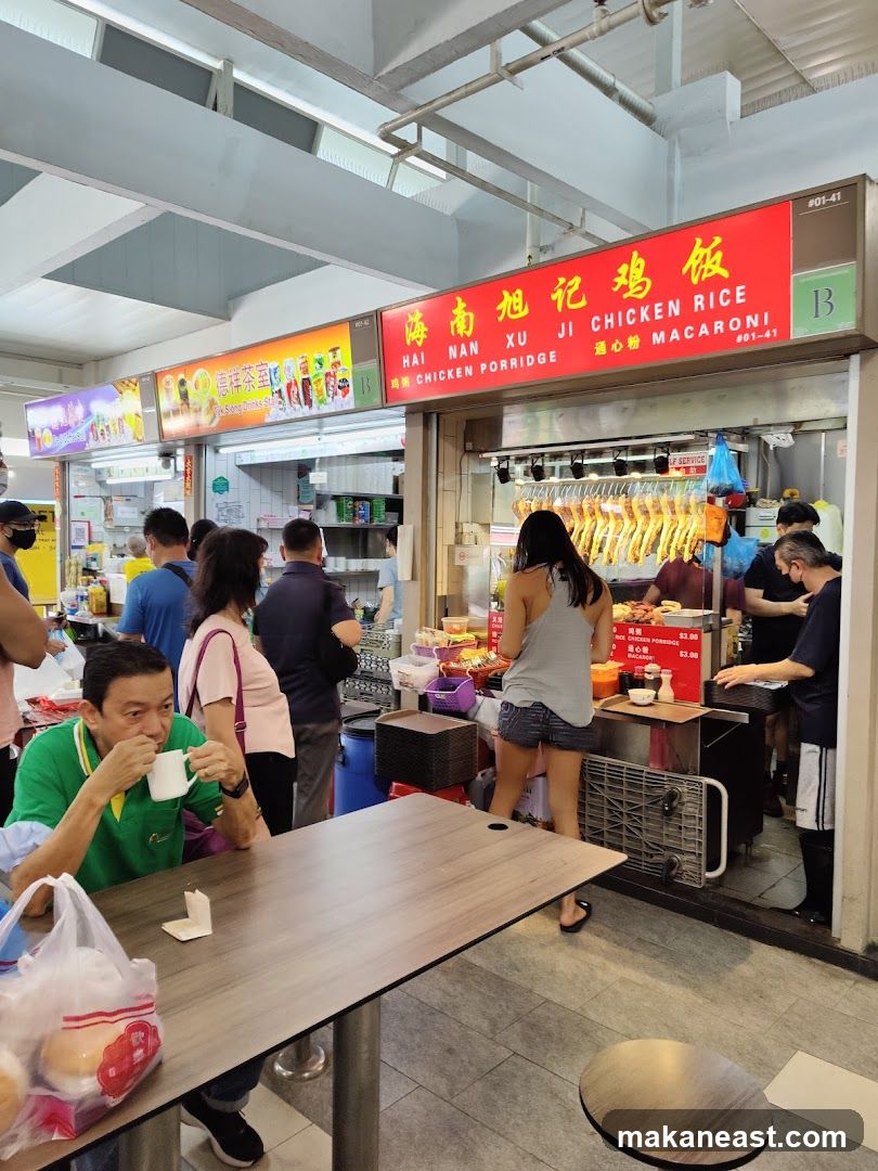 Food Stall with Chicken Rice and Porridge