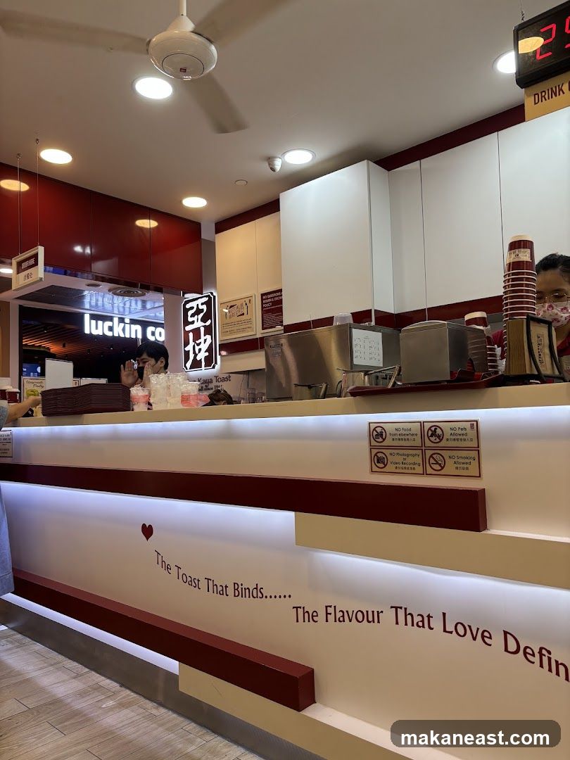 Luckin Coffee and Ya Kun Kaya Toast Counter