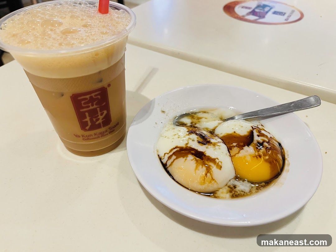 Ya Kun Kaya Toast Drink and Soft-Boiled Eggs