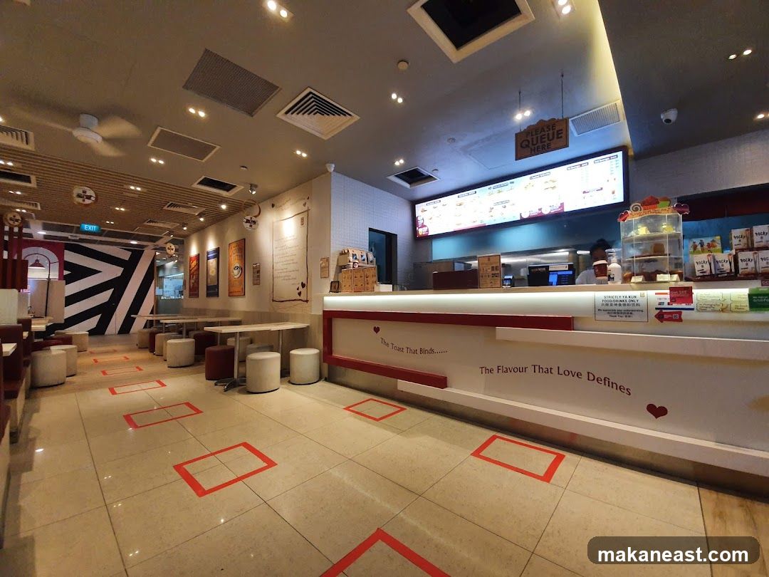Restaurant Interior with Social Distancing Markers
