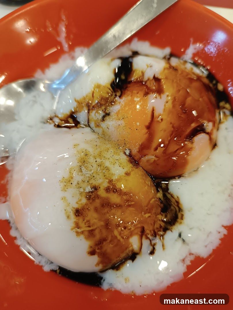 Soft-boiled eggs with soy sauce
