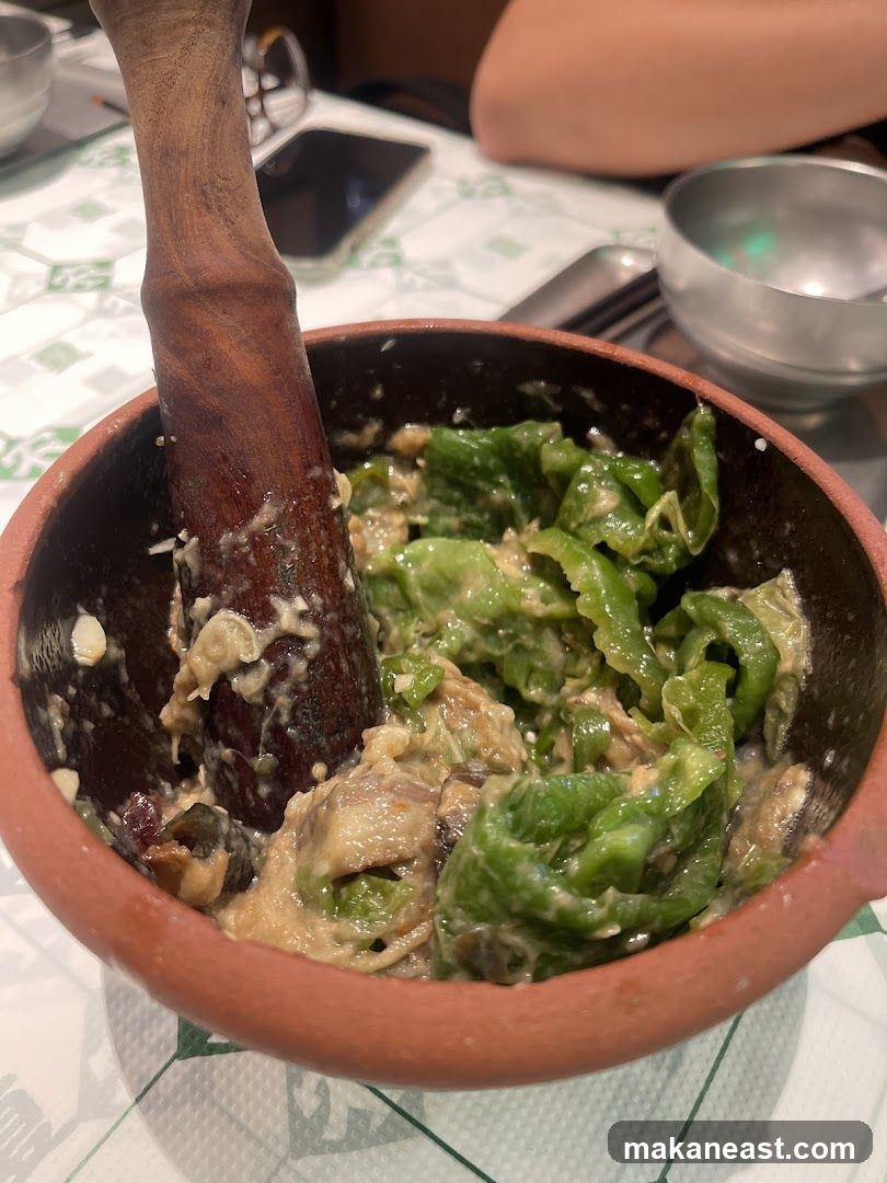 Mortar and Pestle with Food