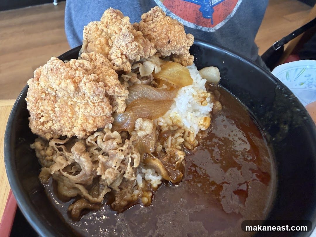 Curry Rice with Fried Chicken and Beef