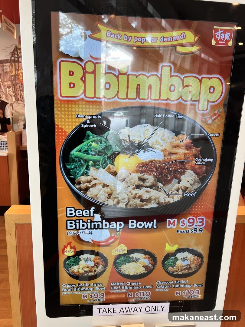 Bibimbap Menu