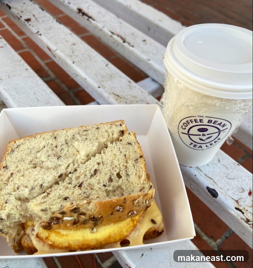 Coffee Bean & Tea Leaf Sandwich and Drink