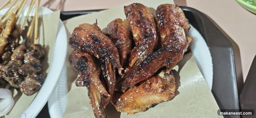 Grilled Chicken Wings and Satay Skewers
