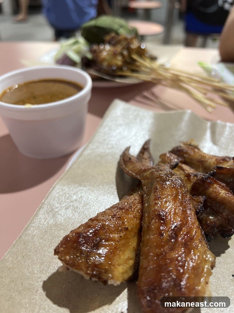 Grilled Chicken Wings and Satay