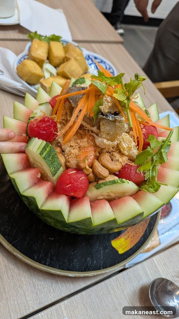 Watermelon Salad with Crispy Fish Skin