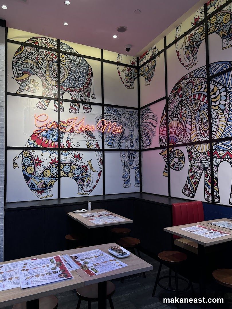Restaurant Interior with Elephant Murals
