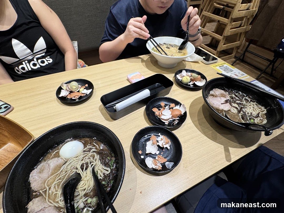 Ramen Meal with Egg Shells