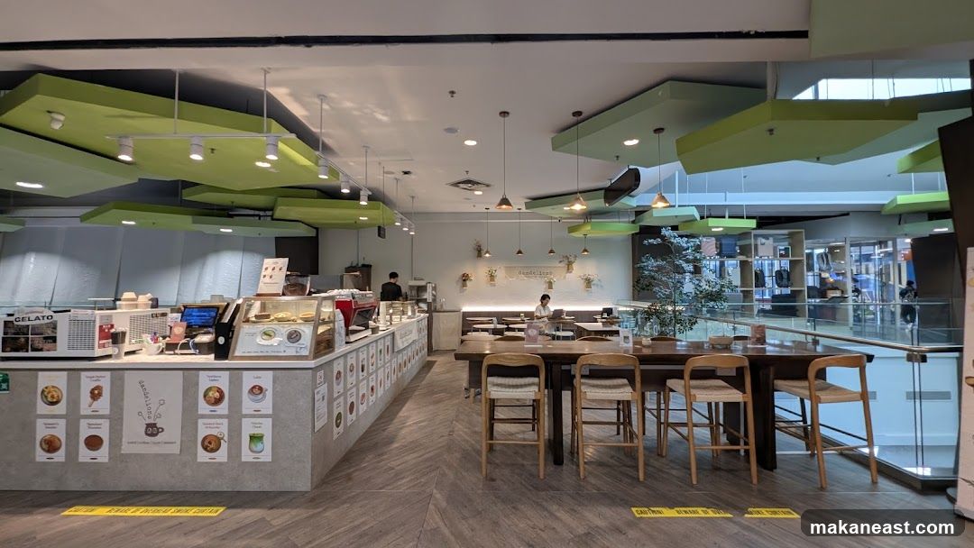 Cafe Interior with Gelato Counter and Seating