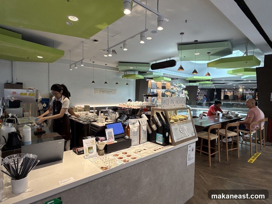 Cafe Interior with Barista and Customers