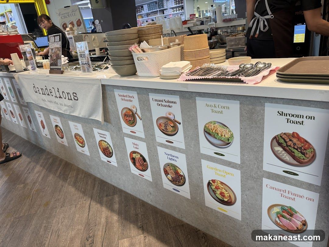 Dandelions Menu Display