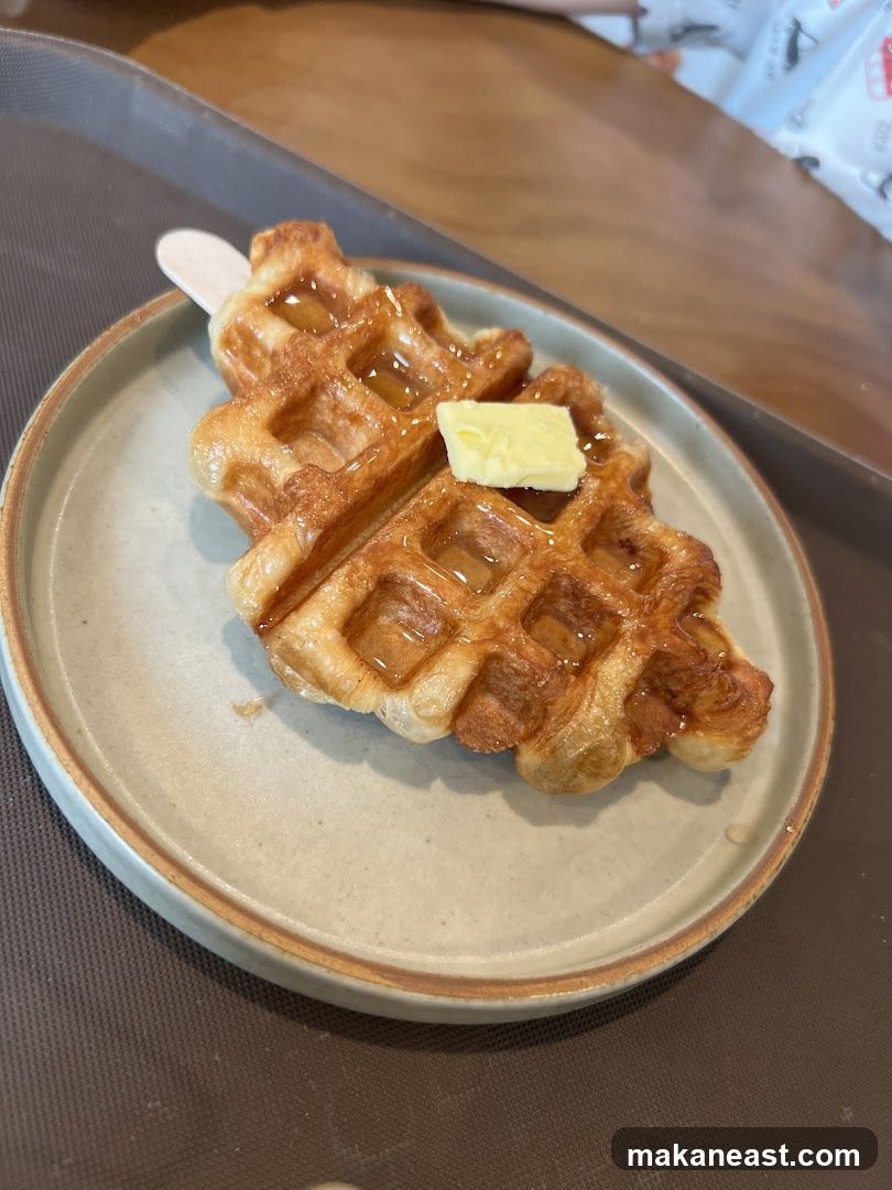 Waffle with Butter and Syrup