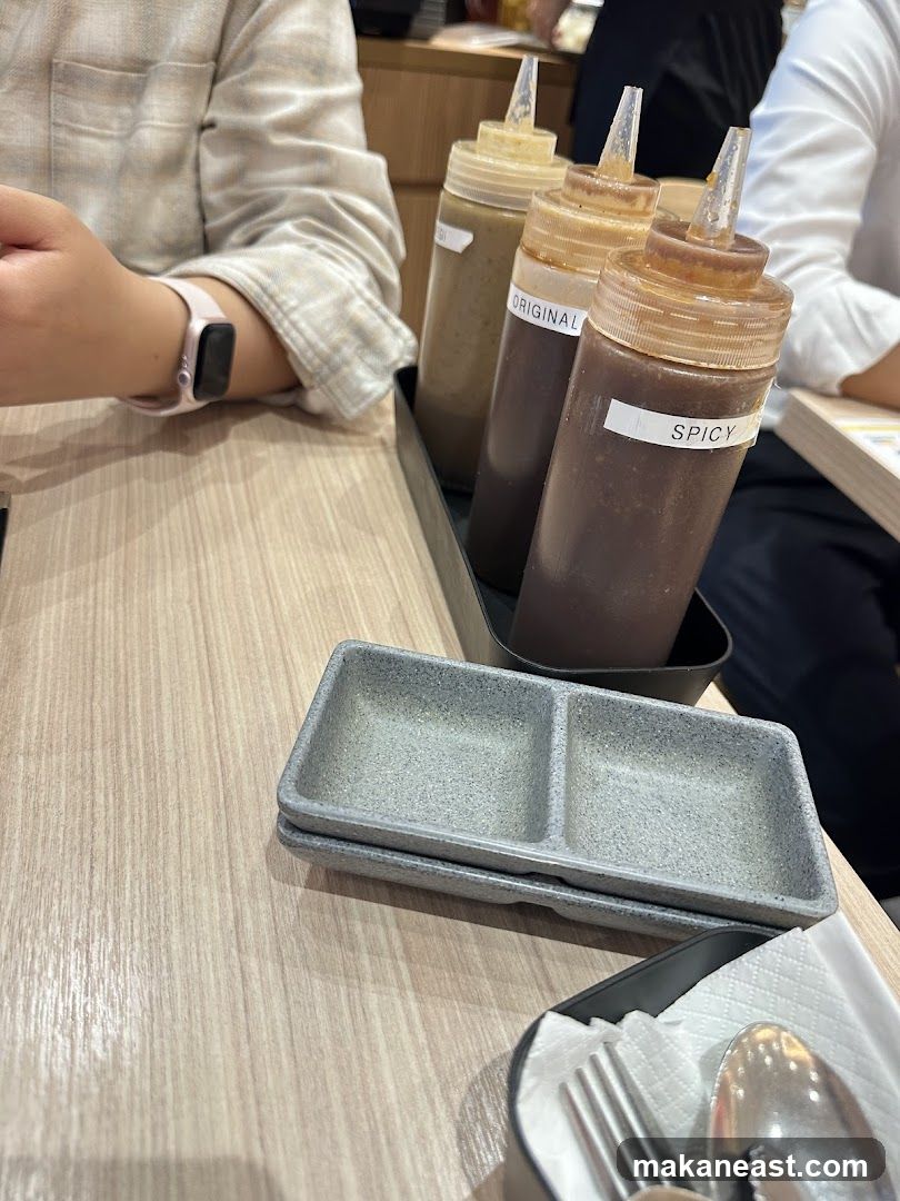 Condiment Bottles and Dipping Dishes