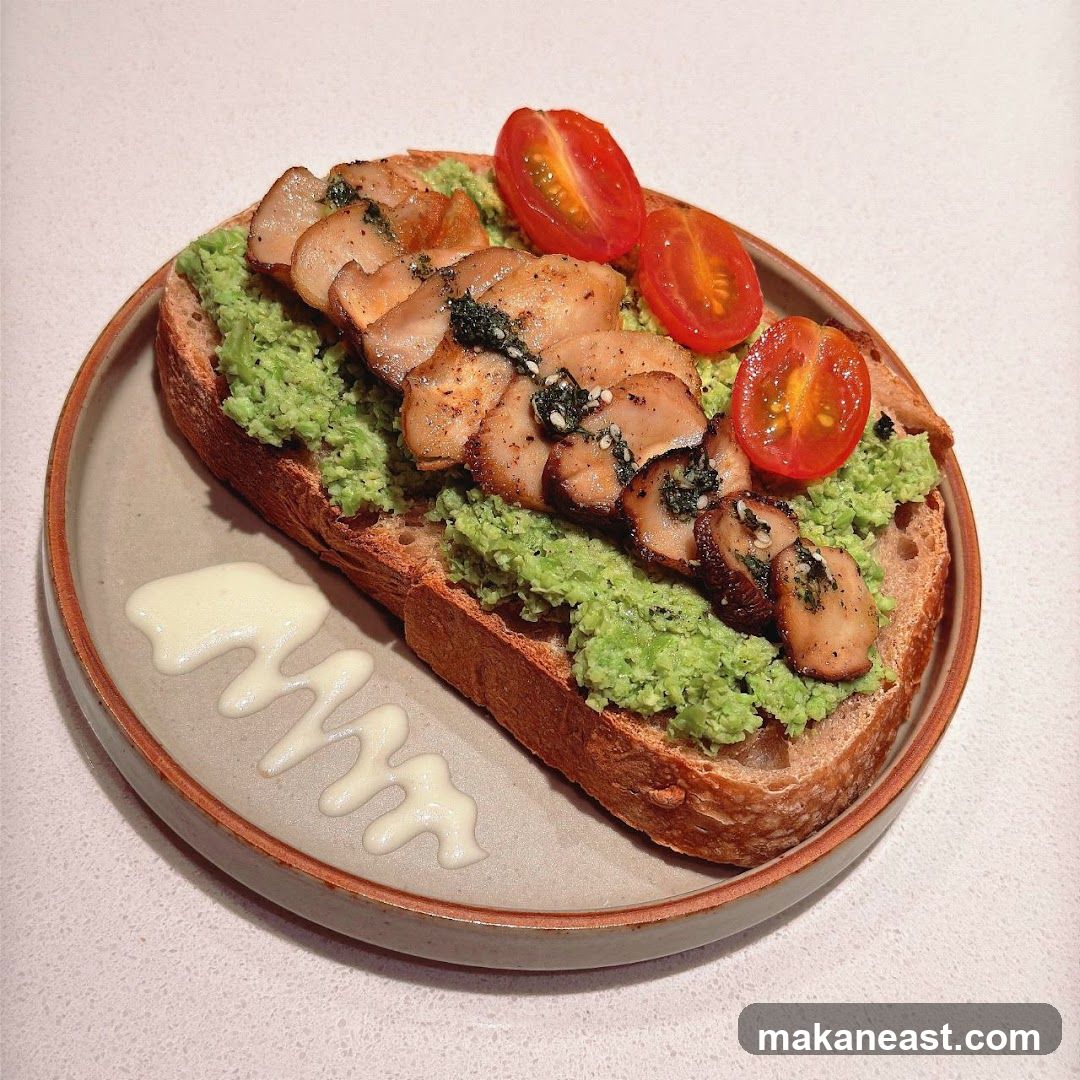 Mushroom and Pea Toast