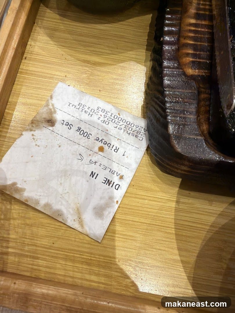 Receipt on Wooden Surface