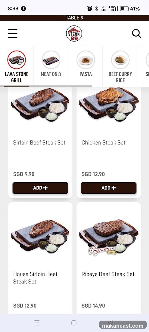 Steak 99 Menu