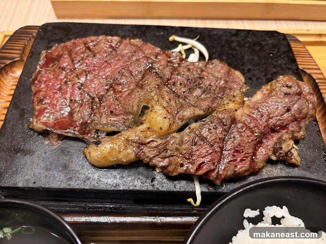Steak on a hot stone