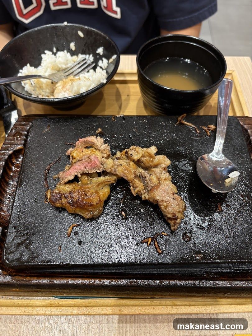Seared Steak with Rice and Soup