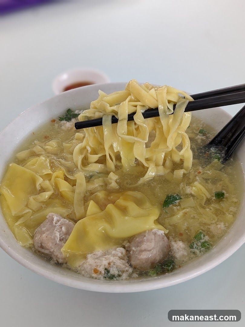 Noodle Soup with Wontons and Meatballs