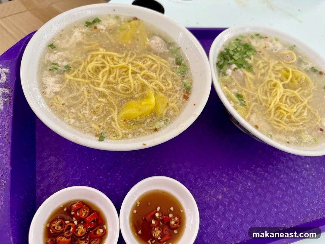 Noodle Soup with Chili Dip