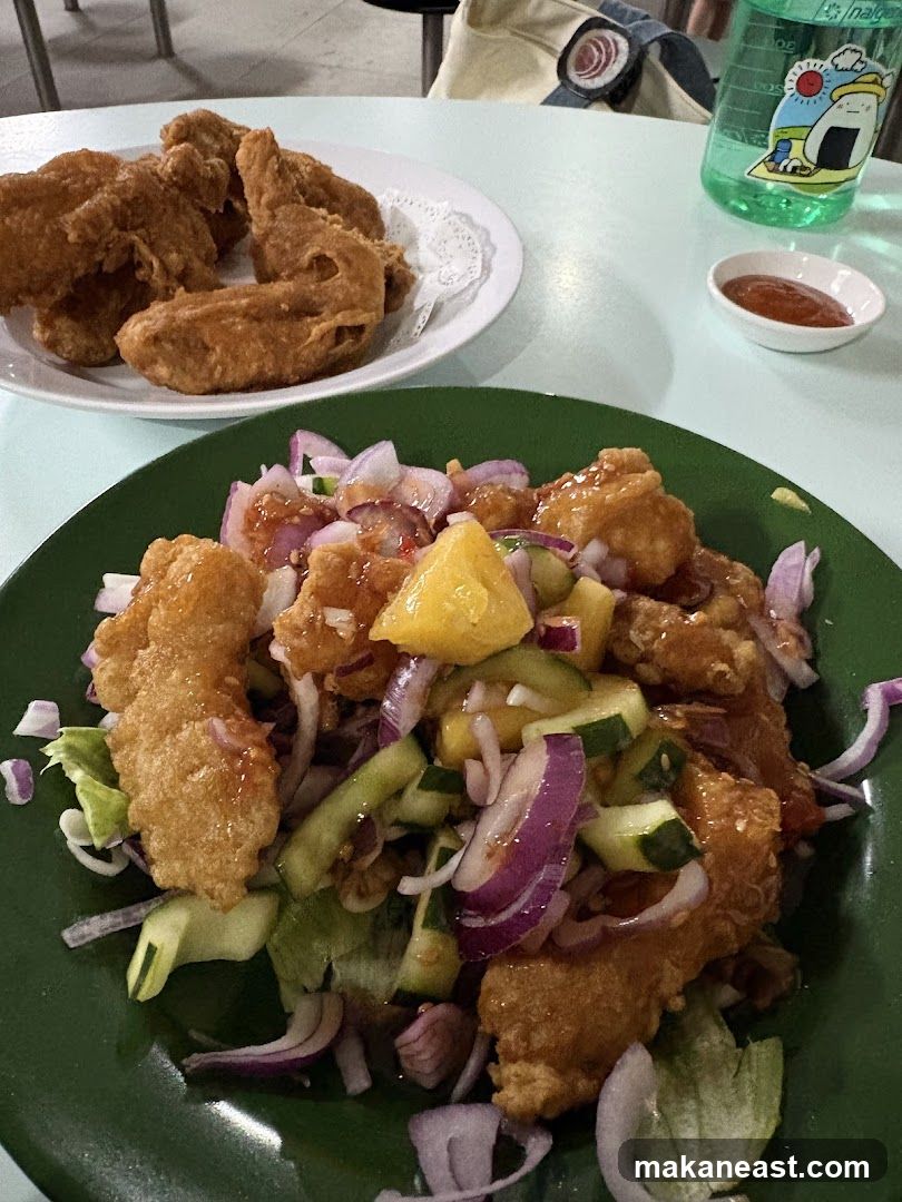Fried Chicken and Salad