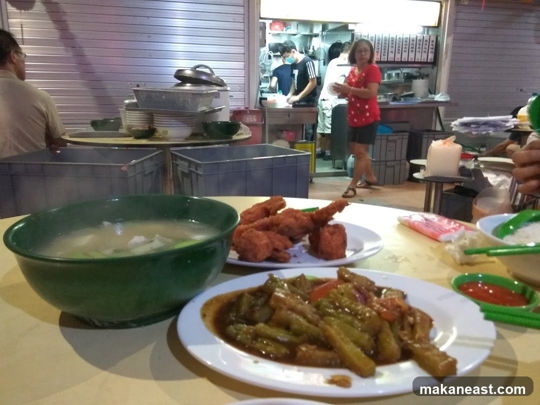 Outdoor Food Stall with Dishes