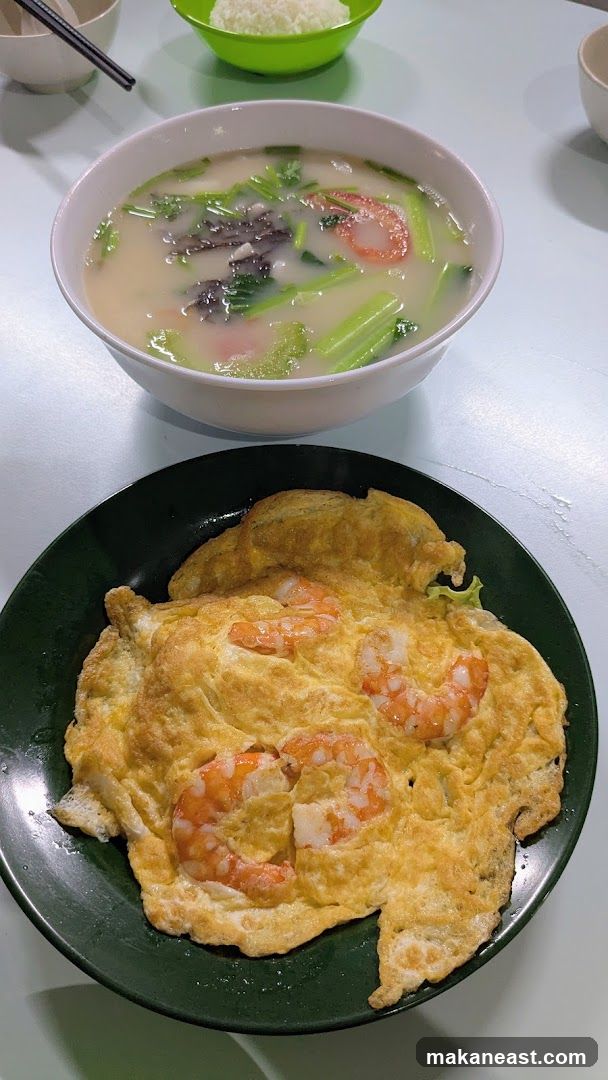 Omelette with Shrimp and Soup