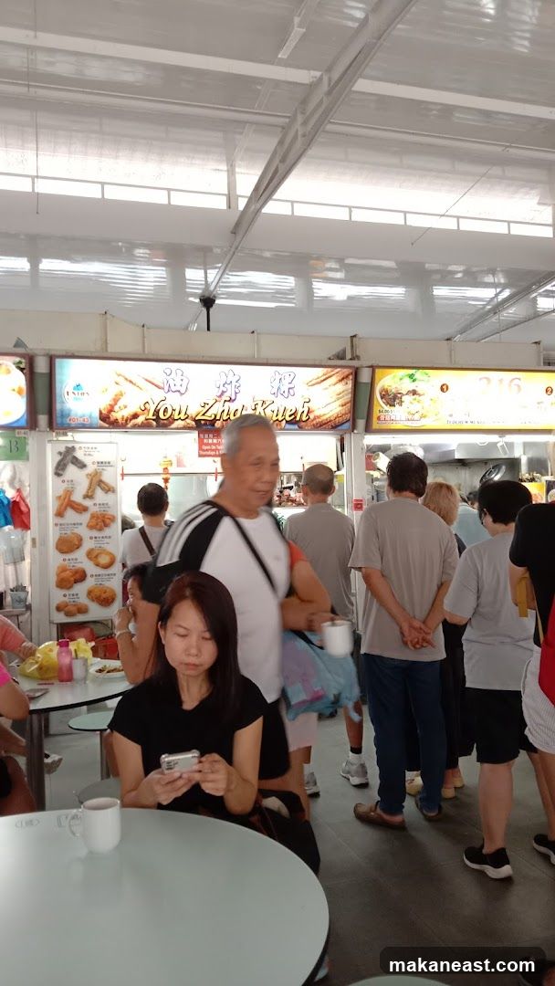 Food Stall with Menu and Customers