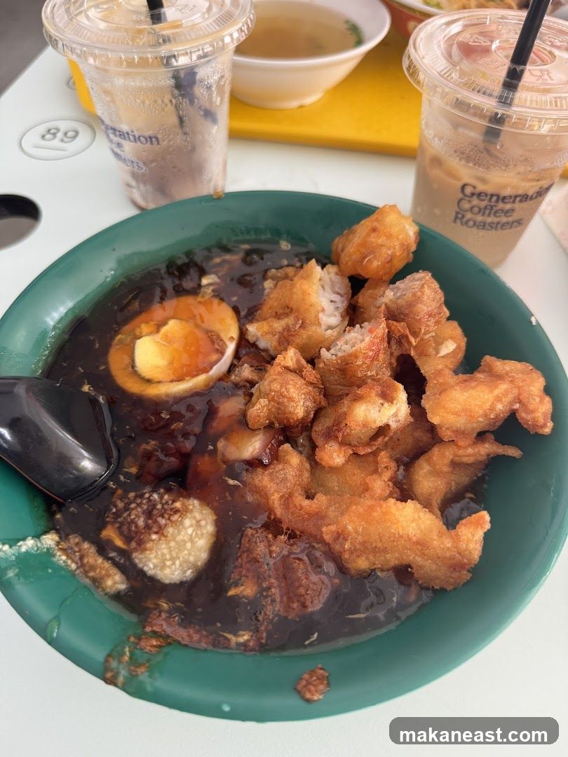 Braised Pork Rice with Fried Items and Coffee