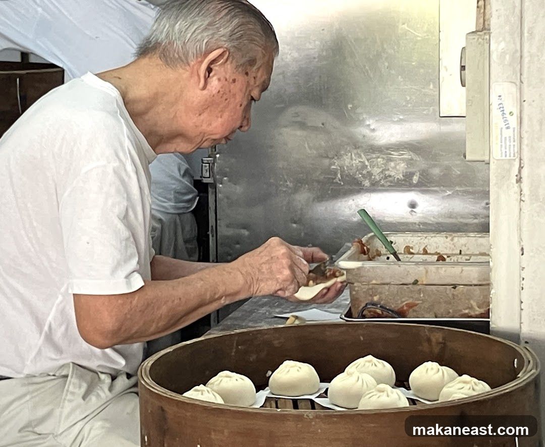 Chef preparing dumplings