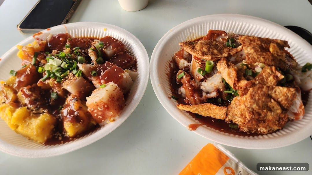 Two plates of food