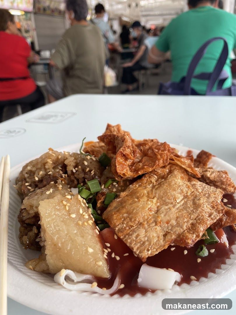 Food Platter with Rice and Fried Items