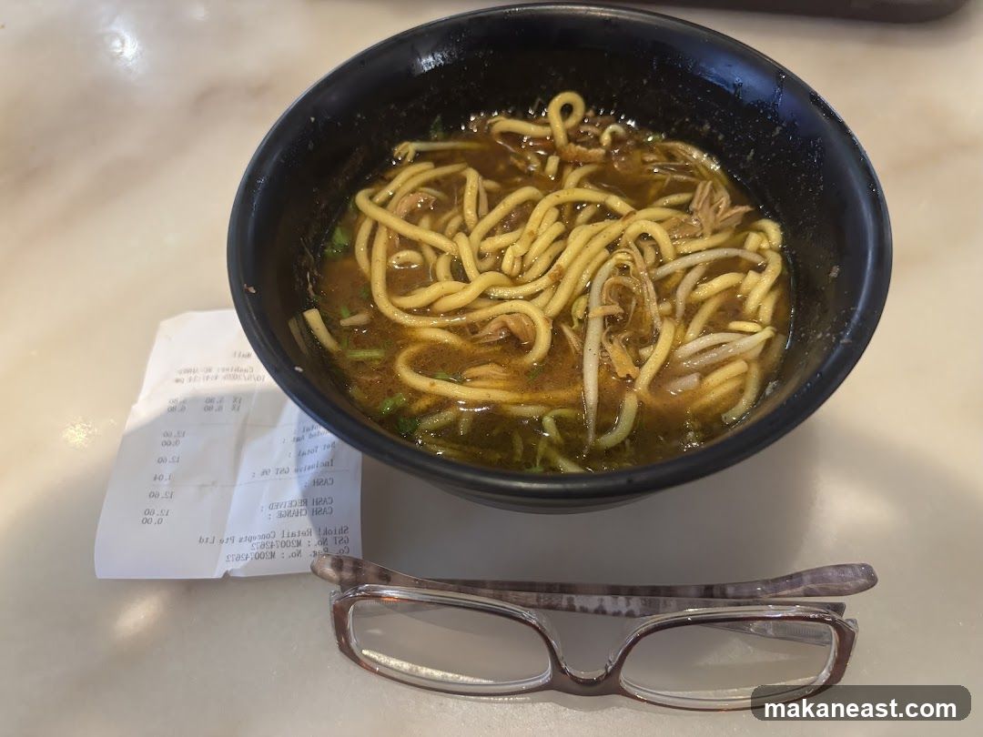 Noodle Soup and Receipt